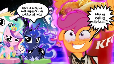 Luna, Tia, & Cadence fight a Scootaloo Kentucky Fried Grand Master 5th class