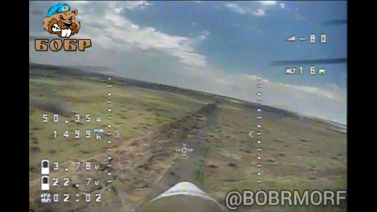 Russian FPV drone strike on Ukrainian soldiers