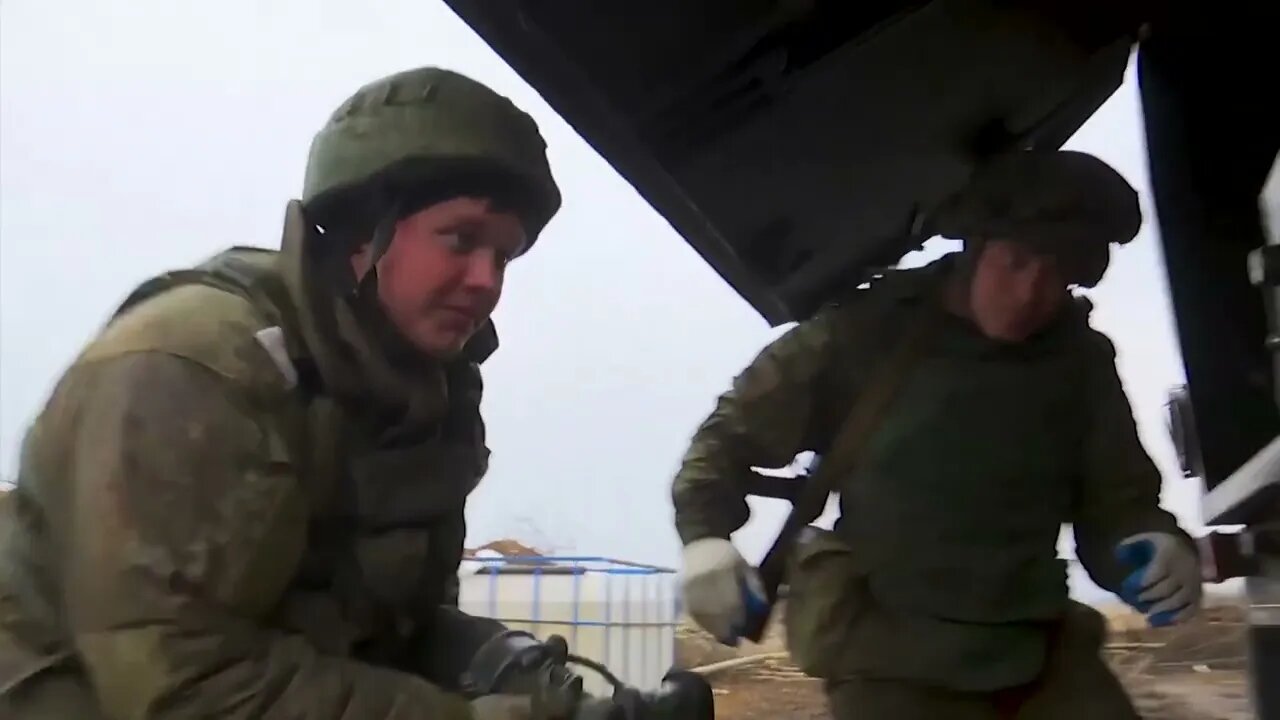 Russian Engineering & Fuel Specialists In Action At An Airfield Getting The Helicopters Combat Ready