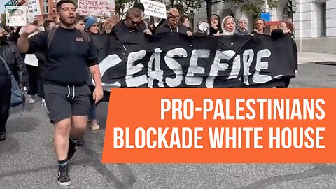 Protesters Blockade White House Entrances to Demand "Ceasefire" in Gaza