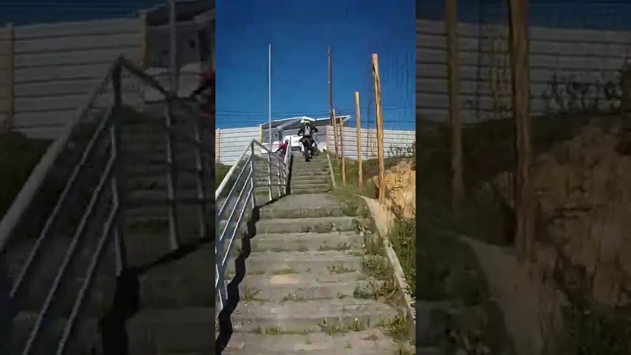 Dirtbike climbing 3 flights of stairs #dirtbike #enduro #rider #ajp #ajpmotos