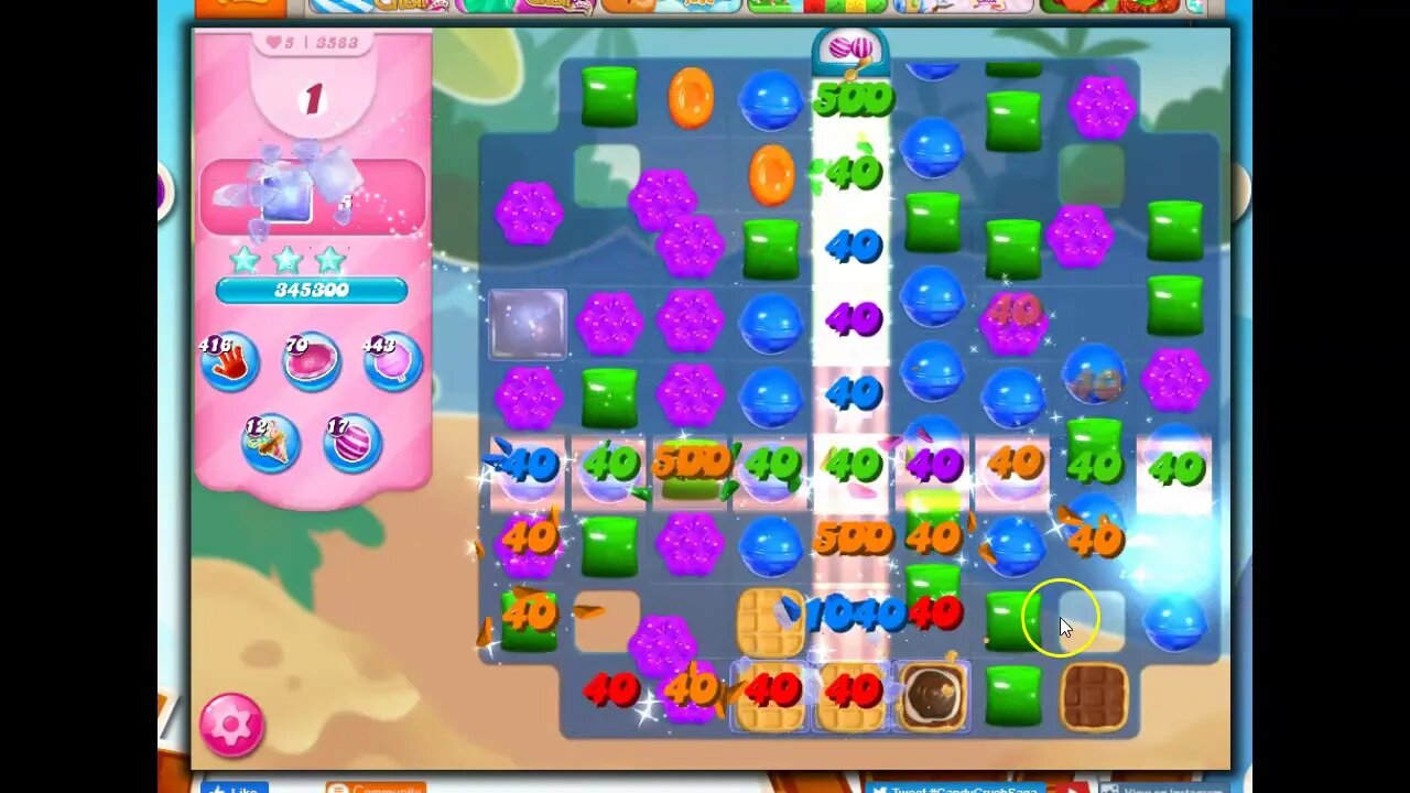 Candy Crush Level 3583 Talkthrough, 23 Moves 0 Boosters
