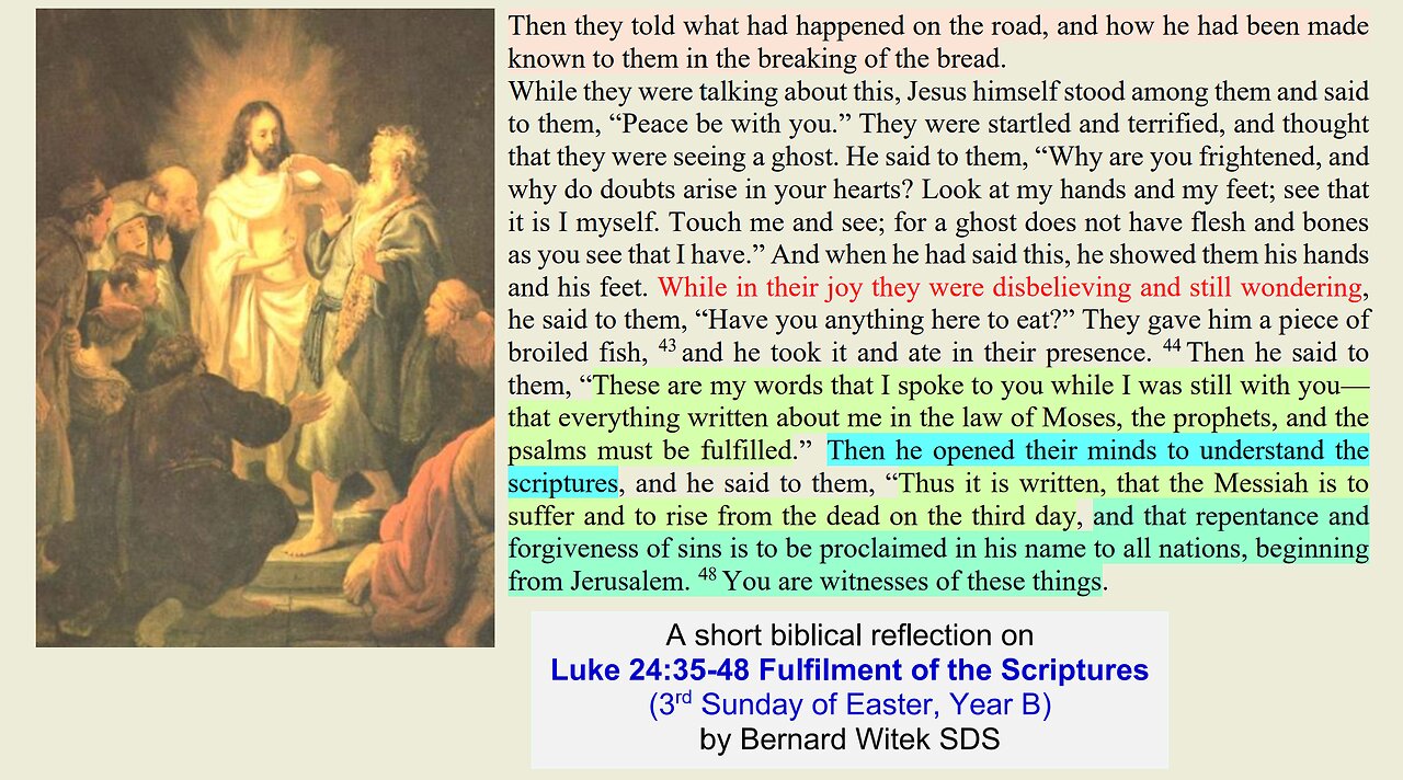 Luke 24:35-48 Fulfilment of the Scriptures