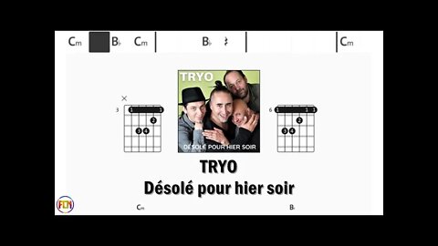 TRYO Désolé pour hier soir - Guitar Chords & Lyrics HD