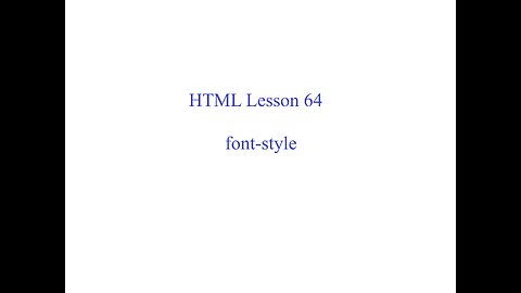 HTML Lesson 64