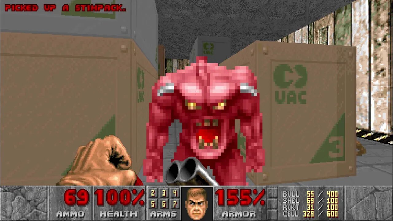 Doom 2: Hell on Earth (Ultra-Violence Plus 100%) - Map 13: Downtown