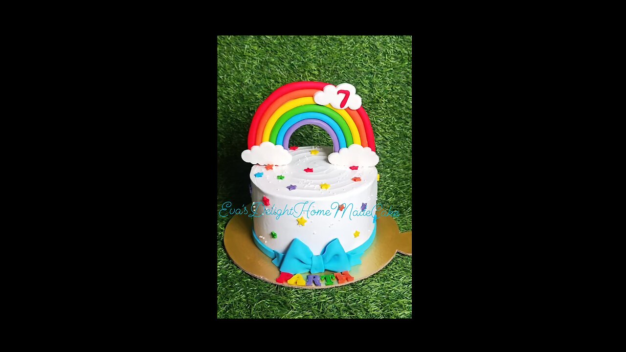 Rainbow theme B'day cake