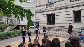 dancing show in front of Ireland embassy in Washington DC