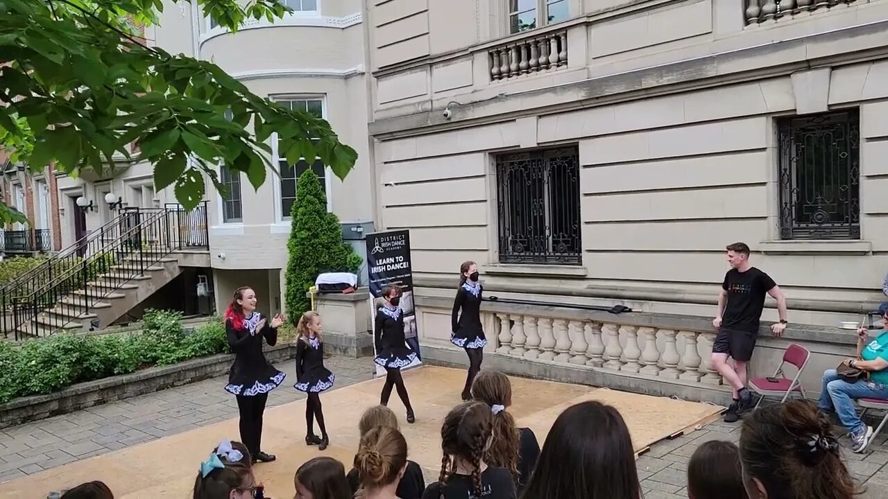 dancing show in front of Ireland embassy in Washington DC