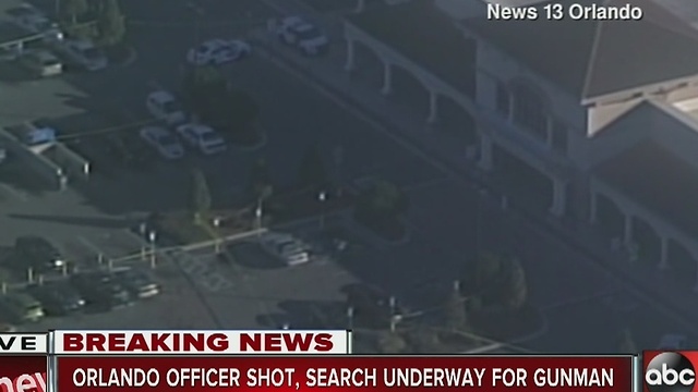 Orlando officer shot, search underway for gunman