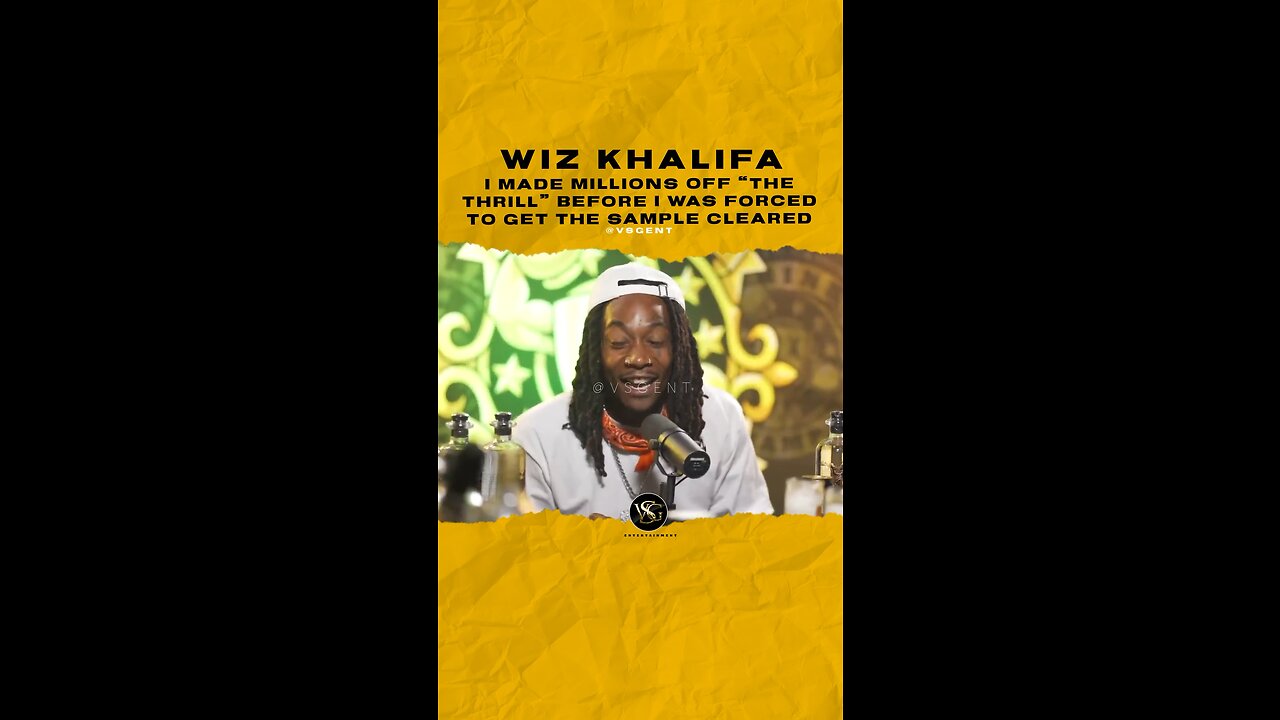 #wizkhalifa I made millions off The thrill b4 I was forced 2 get the sample cleared🎥 @drinkchamps