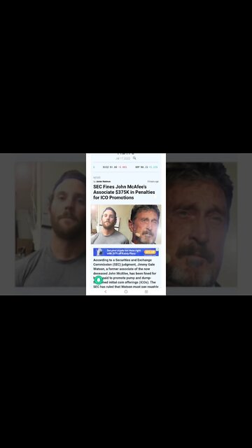 SEC Fines John McAfee's Associate $375K #cryptomash #cryptomashnews #cryptonews