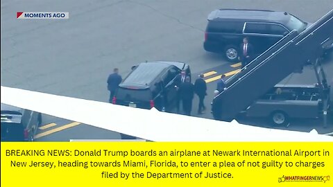 BREAKING NEWS: Donald Trump boards an airplane at Newark International Airport in New Jersey