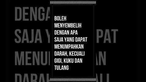 Boleh menyembelih dengan apa saja yang dapat menumpahkan darah, kecuali gigi, kuku dan tulang1