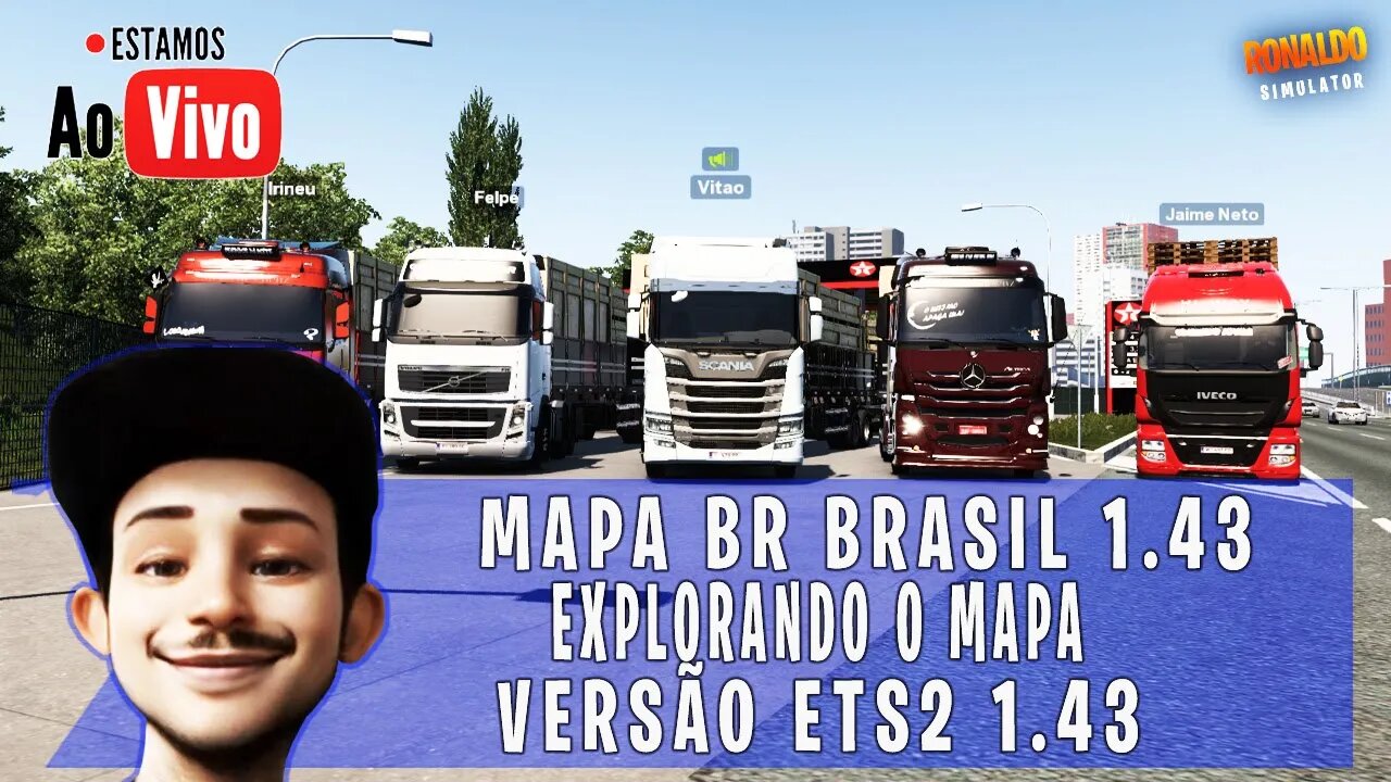 ▶️COMBOIO NO NOVO MAPA BRASILEIRO BR BRASIL ETS2 1.43