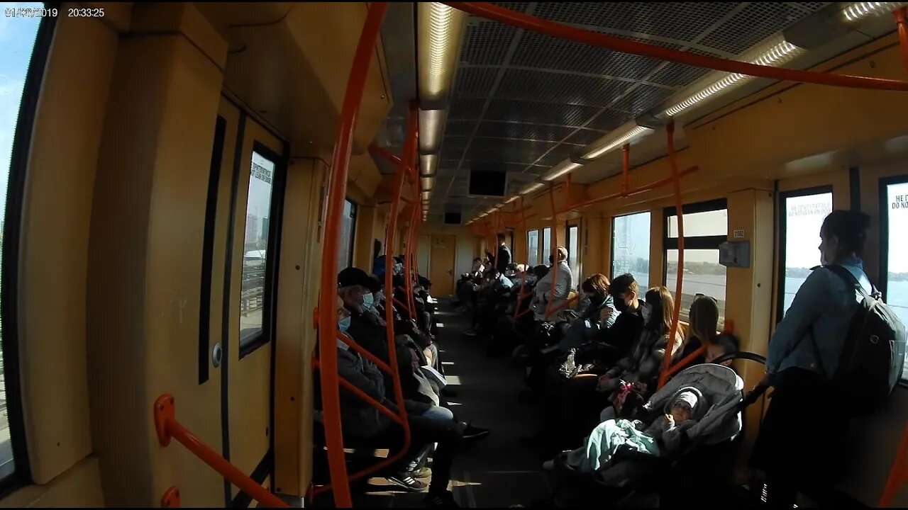 .28¢ Ride on Metro Train Over South Bridge Kiev Ukraine #Shorts