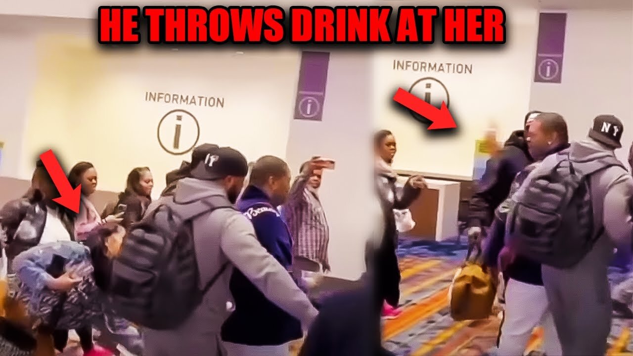Random Woman Grabs man from behind then this happens...
