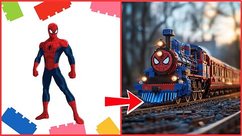 Superheroes as Old LEGO Trains