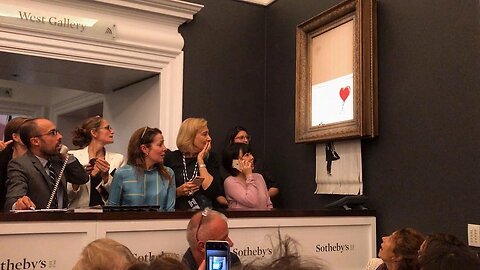 Banksy - Shredding his artwork at Sotheby's live auction on October 5th 2018 (October 5, 2018)