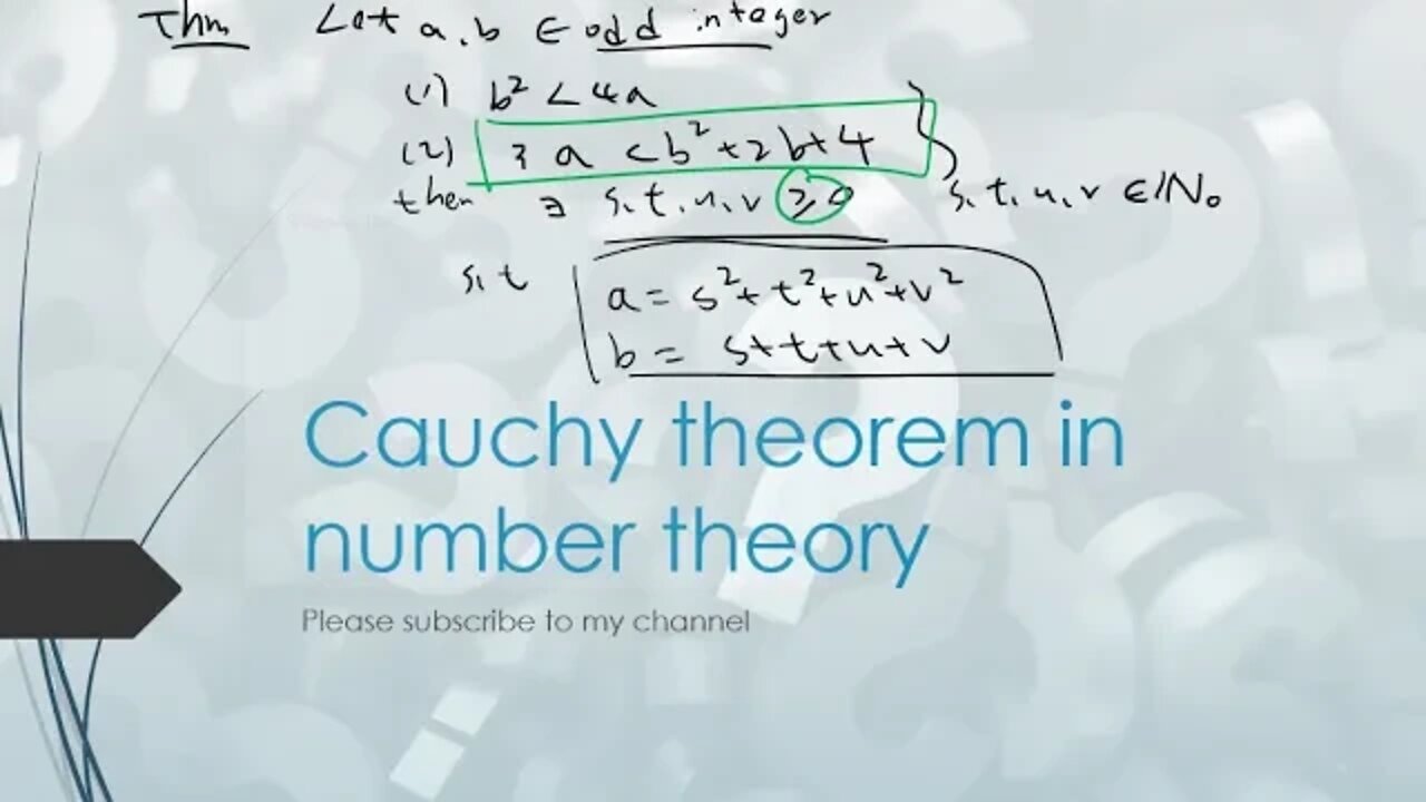 Cauchy theorem in number theory