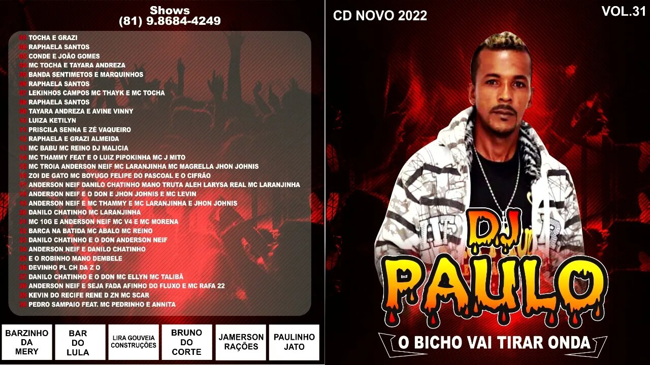 DJ PAULO VOL.31 O BICHO VAI TIRAR ONDA CD 2022