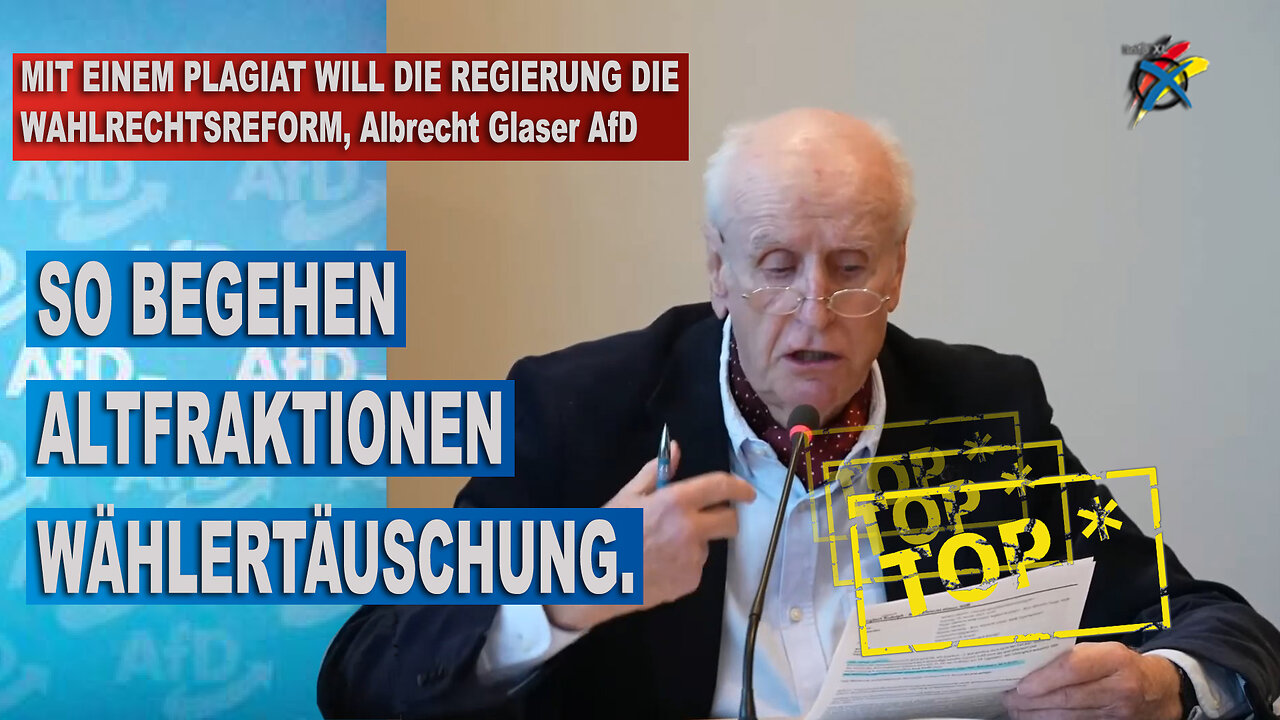 MIT EINEM PLAGIAT WILL DIE REGIERUNG DIE WAHLRECHTSREFORM, Albrecht Glaser AfD