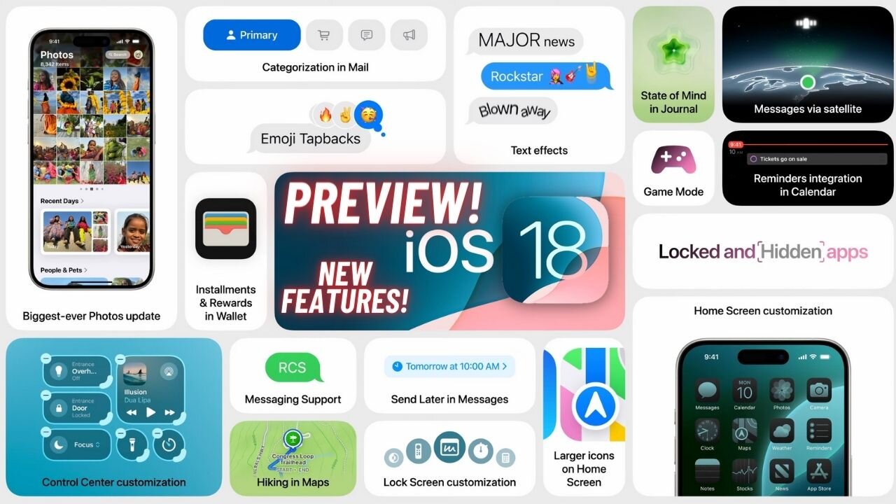 iOS 18 Beta RELEASED! Here's a PREVIEW of New Features Included!