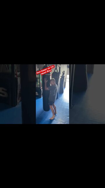 Skip Knees on the Heavy Bag