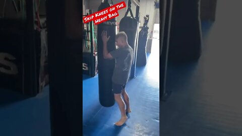 Skip Knees on the Heavy Bag