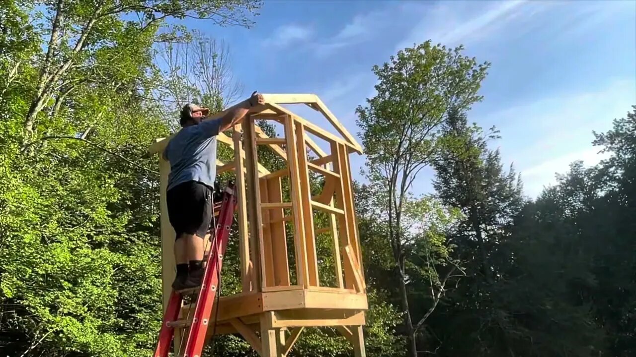 Building a deer blind out of rough cut lumber