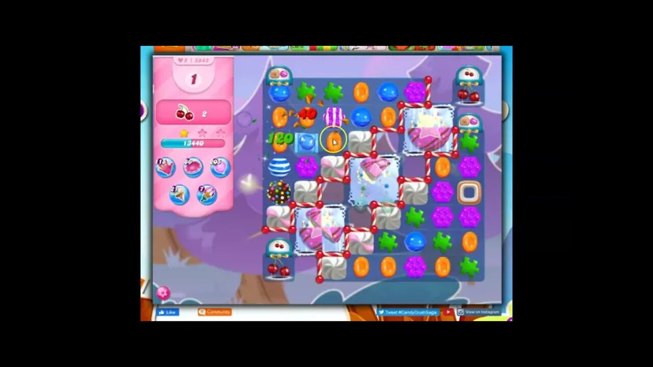 Candy Crush Level 3842 Talkthrough, 20 Moves 0 Boosters