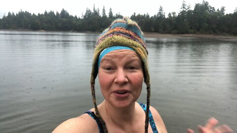 Swimming in the rain at Spider Lake