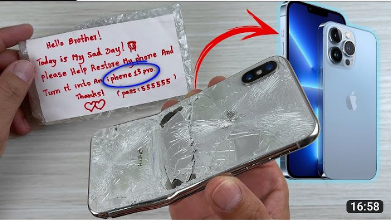 How i Turn Destroyed iPhone X into a Brand New iPhone 13 Pro