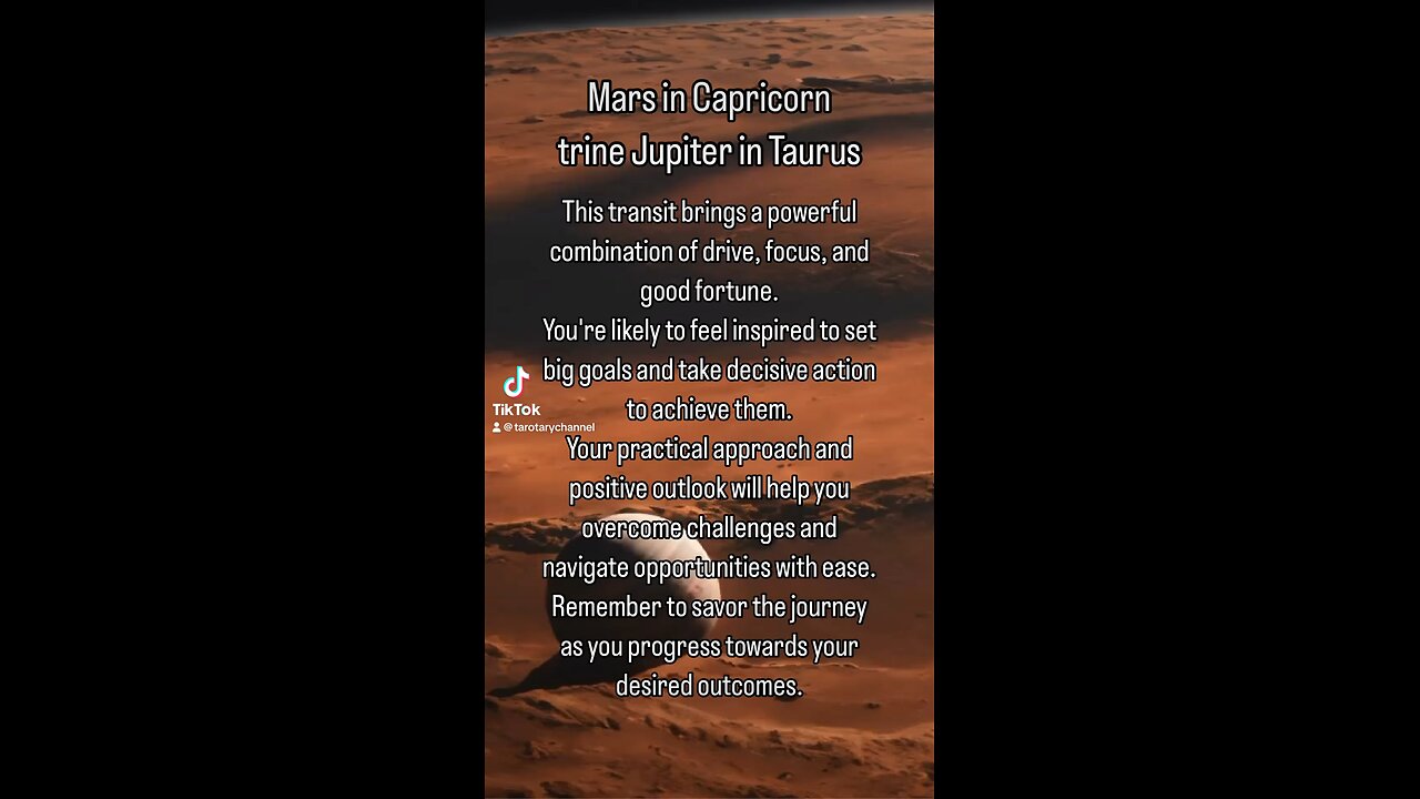 Mars in Capricorn trine Jupiter in Taurus #astrology #motivation #positiveattitude #tarotary