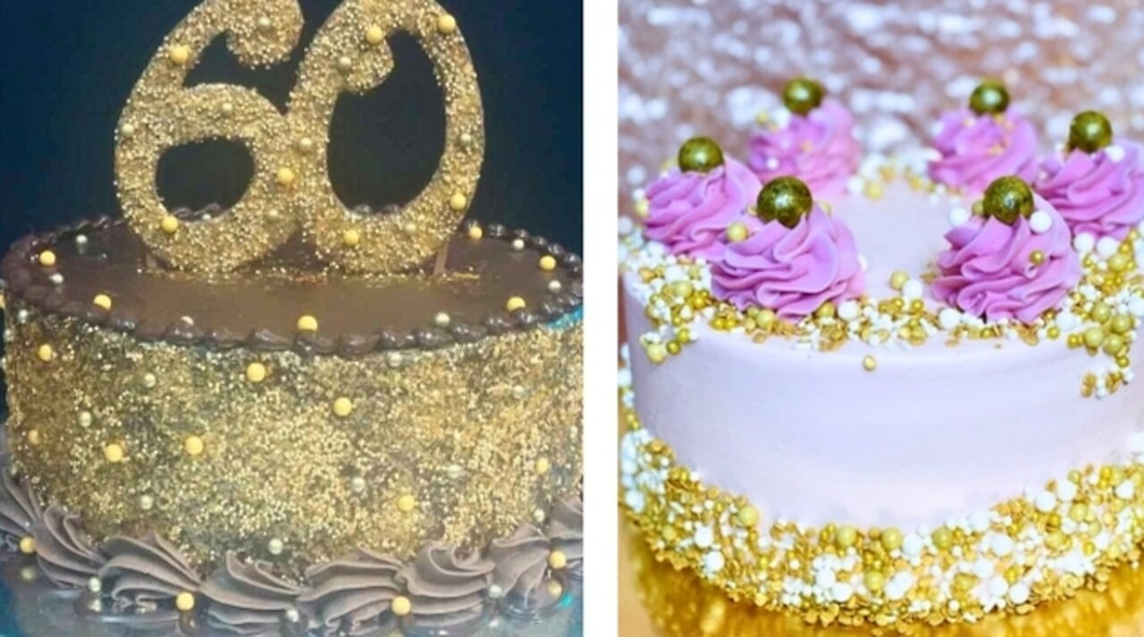 Shiny golden wedding cake decorating ideas/Golden cake ideas