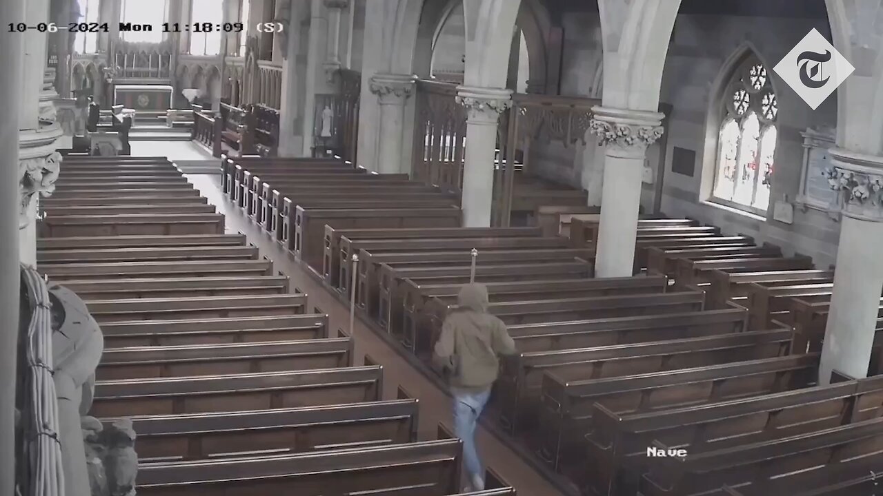 Thief caught on CCTV stealing brass eagle from church lectern