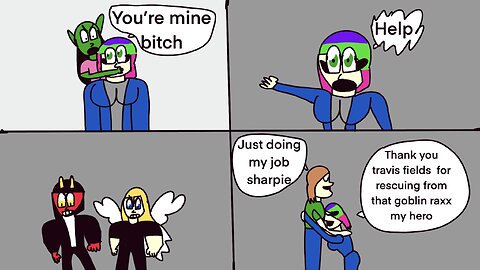 Travis fields save sharpie from being molested by goblin raxx