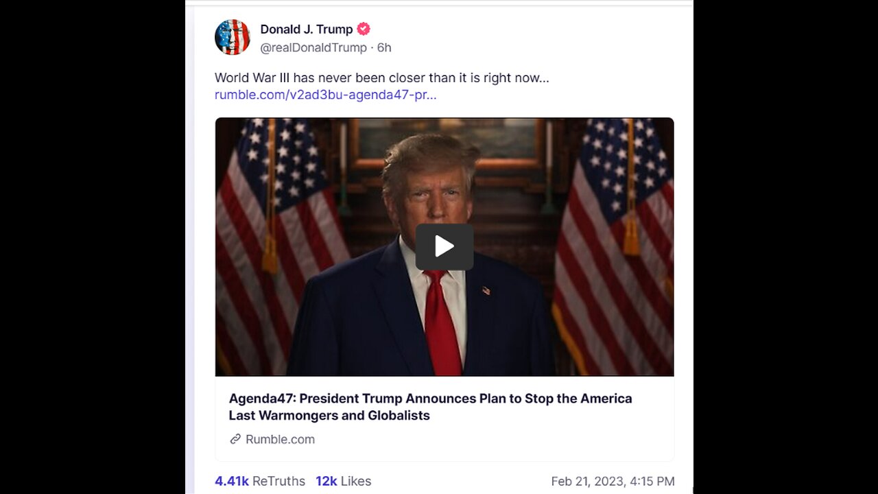 Agenda47 President Trump Announces Plan to Stop the America Last Warmongers and Globalists