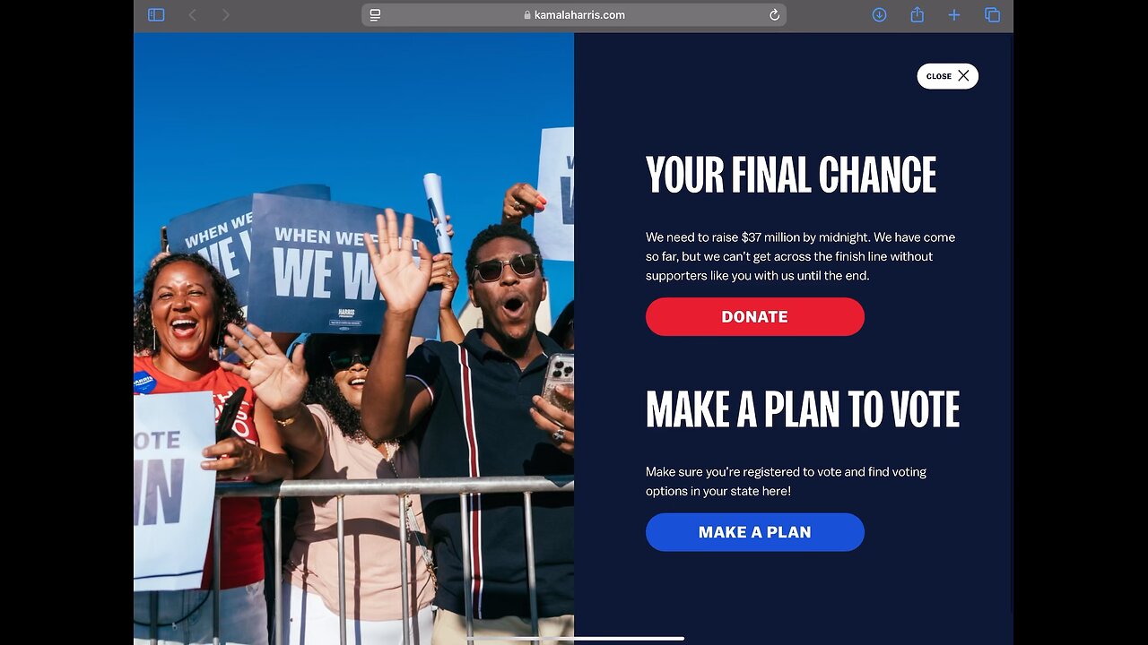 Kamala Harris Website Nov 5th