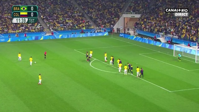 Neymar JR Amazing Long Range Free Kick Goal vs Colombia | Rio 2016