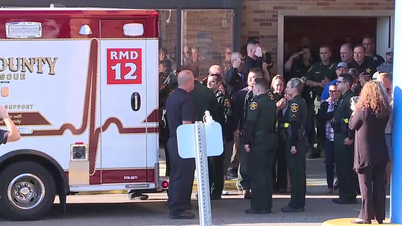 Procession escorts fallen Polk deputy from hospital