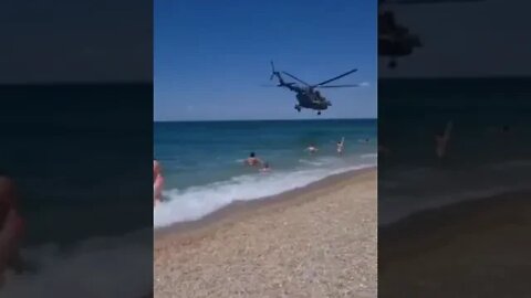 🇷🇺 Russian Mi-8AMTSh "Terminator" Helicopter Patrols Along The Black Sea Coast In Sevastopol