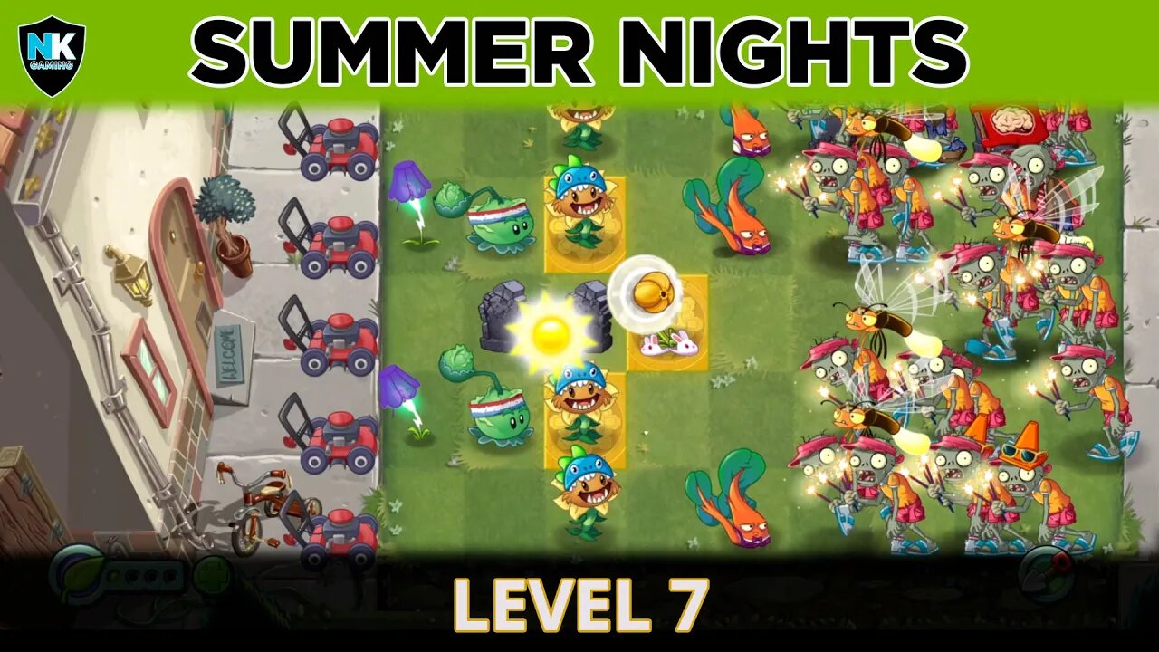 PvZ 2 - Summer Nights Event - Level 7 - Level 1 Plants