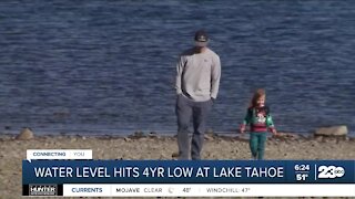 Lake Tahoe's water level drops to four-year low