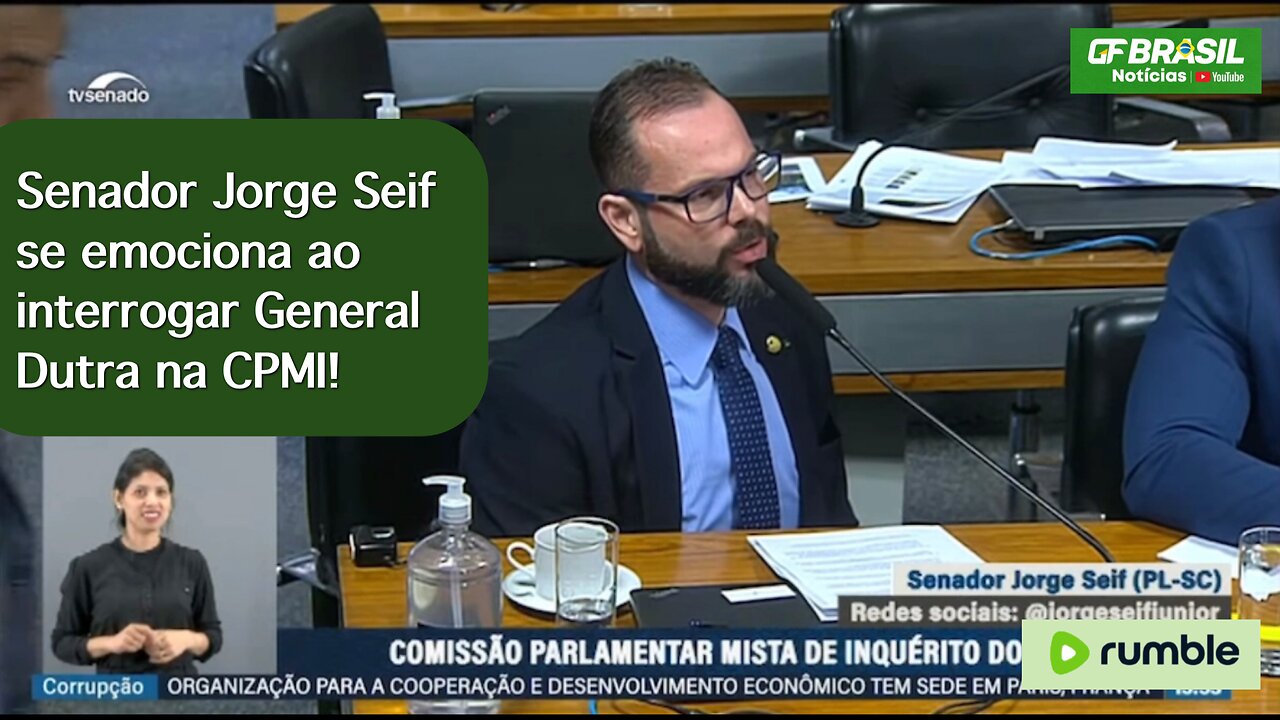 Senador Jorge Seif se emociona ao interrogar General Dutra na CPMI!