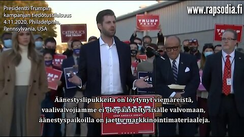 Trumpin kampanjan tiedotustilaisuus 4.11.2020