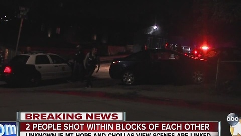 Two people shot within blocks of each other