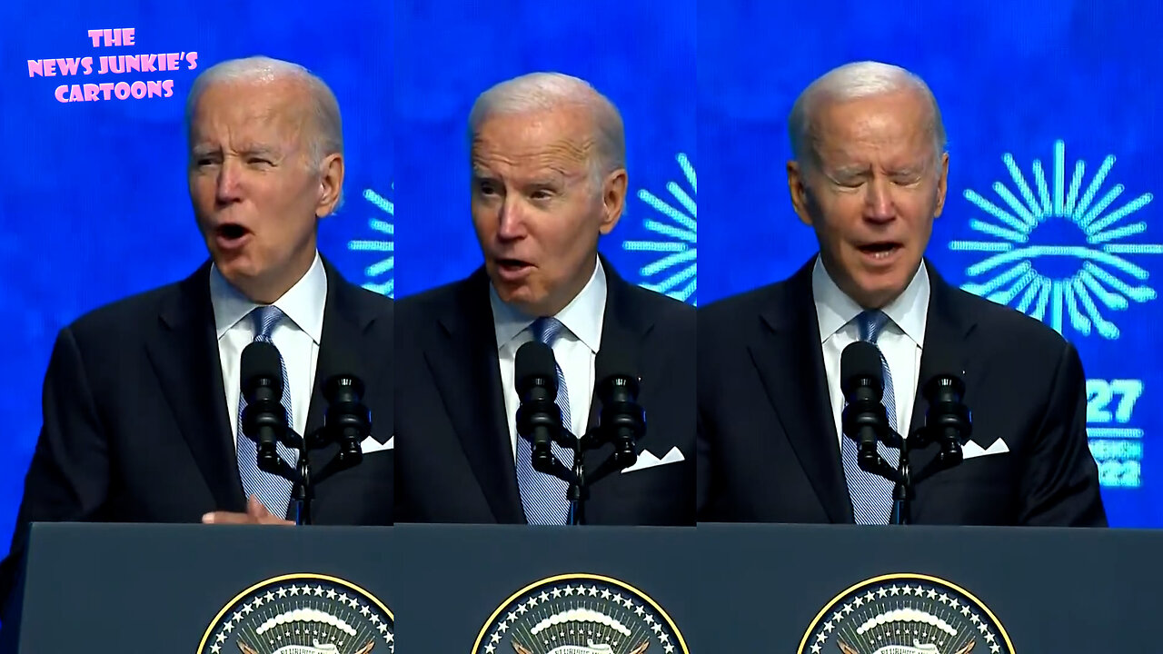 Incoherent Biden vs Teleprompter: "Help turbocharge the emer, the ener, the, the, excuse me, turbocharge the emerging global clean ener.. I was reading their quote. Sorry."