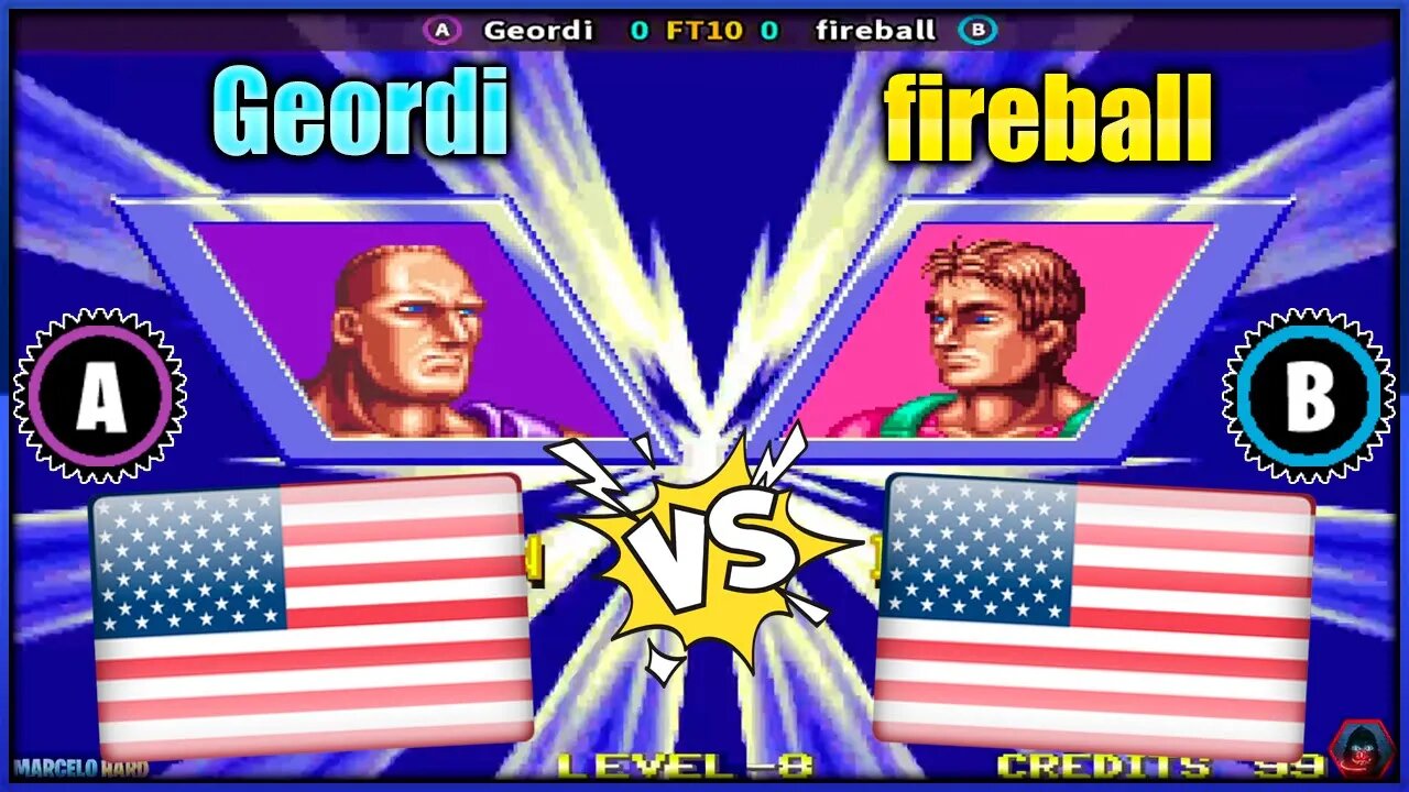 Windjammers (Geordi Vs. fireball) [U.S.A. Vs. U.S.A.]