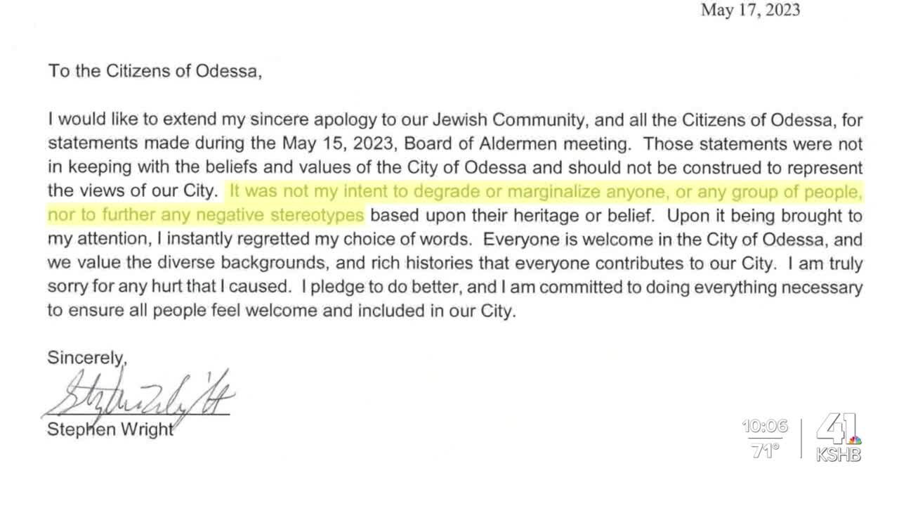 Odessa mayor apologizes for remarks made about Jewish community